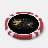 Zwart en gouden kolibrie poker chips (Enkel)