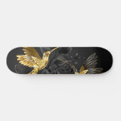 Zwart en gouden kolibrie skateboard (Horizontaal)
