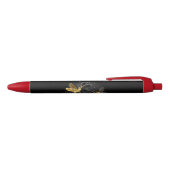Zwart en gouden kolibrie zwarte inkt pen (Bovenkant)