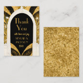 Zwart en gouden kunst Deco Archway Weddenschap Har Notitiekaartje (Voorkant / Achterkant)