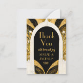 Zwart en gouden kunst Deco Archway Weddenschap Har Notitiekaartje (Voorkant)