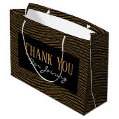 Zwart en gouden luxe gepersonaliseerde 50 en fanta groot cadeauzakje (Achterkant Gekanteld)