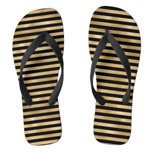 Zwart en gouden meisjesslippers paar teenslippers