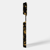 Zwart en Gouden Metaalborstel iPhone Hoesje (Rechterkant)