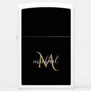 Zwart en gouden monogram elegante luxe