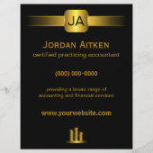 Zwart en Gouden Munten 8.5"x 11"Accountant Flyers (Voorkant)