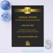 Zwart en Gouden Munten 8.5"x 11"Accountant Flyers (Enkel)