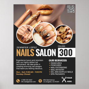 Zwart en Gouden Nagelsalon, Make-upkunstenaar Poster