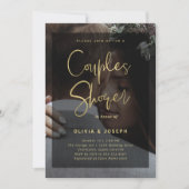 Zwart en Gouden Overlay | Foto Koppels Douche Kaart (Voorkant)