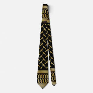 Zwart en gouden Palestijnse Kuffiyeh Stropdas