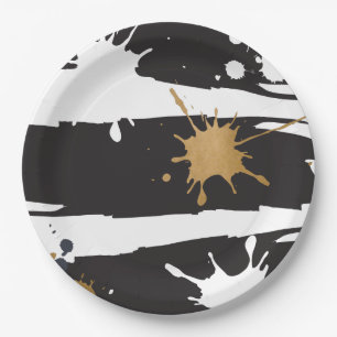 Zwart en gouden papieren bord