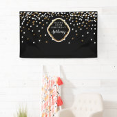 Zwart en gouden rugleuning met punts spandoek (Insitu)