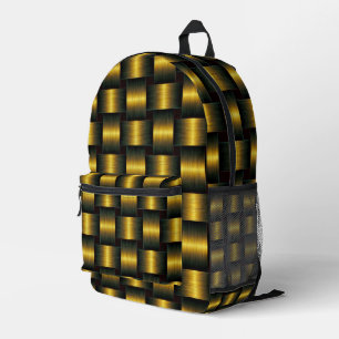 Zwart en Gouden Rugzak Gouden Lattice Ontwerp