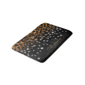 Zwart en Gouden Sparkle Leopard Print Badmat (Gekanteld)
