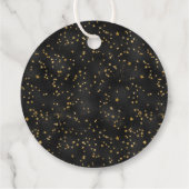 Zwart en gouden sterren Gothic Pattern Bedankjes Labels (Achterkant)