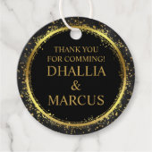 Zwart en gouden sterren Gothic Pattern Bedankjes Labels (Voorkant)