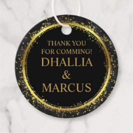 Zwart en gouden sterren Gothic Pattern Bedankjes Labels