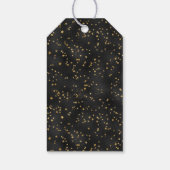 Zwart en gouden sterren Gothic Pattern Cadeaulabel (Achterkant)
