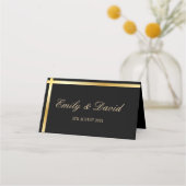 Zwart en Gouden Streep Moderne Bruiloft (Achterkant)