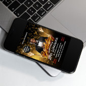 Zwart en gouden verjaardagsfeest club uitnodiging