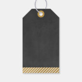 Zwart en goudgepersonaliseerd cadeau voor wijn met cadeaulabel (Achterkant)