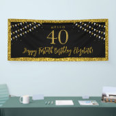 Zwart en goudglitter 40 Hallo Spandoek (Beurs)