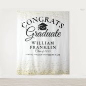 Zwart en goudglitter Afstuderen Fotoachtergrond Wandkleed (Voorkant)