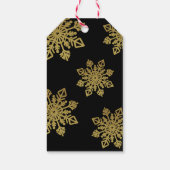 Zwart en goudglitter Prettige feestdagen Cadeaulabel (Achterkant)