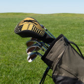 Zwart en goudgolfer met Initiaal Golf Head-Hoesje Golfheadcover (Insitu)