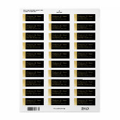 Zwart en goudhoudend elegant etiket (Full Sheet)