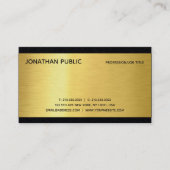 Zwart en goudhoudend fijn papier visitekaartje (Voorkant)