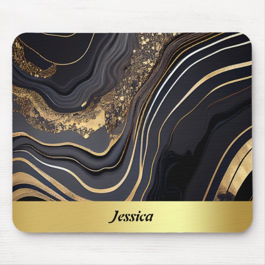 Zwart en goudkleurig muismat (Voorkant)