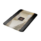 Zwart en goudkoortspatroon met monogram badmat (Gekanteld)