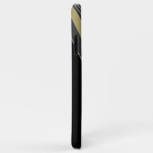 Zwart en goudkunstdecopatroon met monogram Case-Mate iPhone case (Achterkant/rechts)