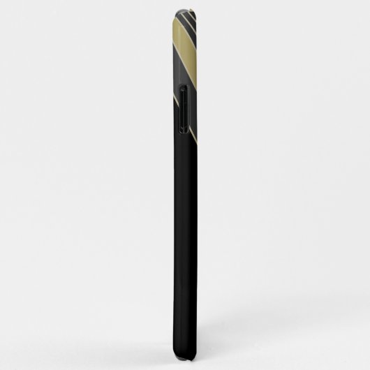 Zwart en goudkunstdecopatroon met monogram Case-Mate iPhone case (Achterkant/rechts)