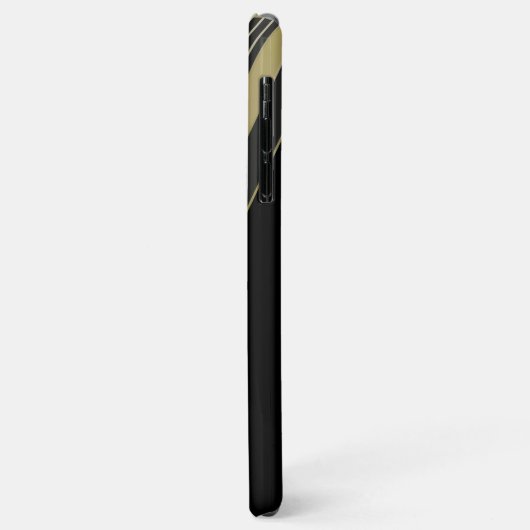 Zwart en goudkunstdecopatroon met monogram Case-Mate iPhone case (Achterkant/links)