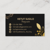 Zwart en goudlegant visitekaartje (Voorkant)