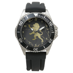 Zwart en goudmakerij - Koninklijke Lionnummers Horloge