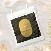 Zwart en goudmatig minimalistisch pleisterhuwelijk bedankzakje (Geknipt)