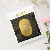 Zwart en goudmatig minimalistisch pleisterhuwelijk bedankzakje (Gezegeld)