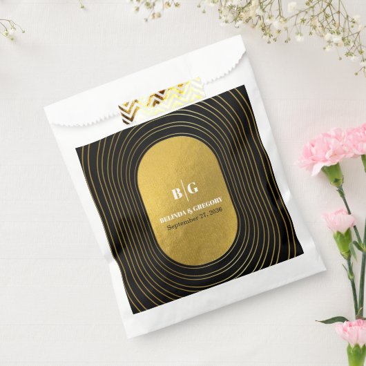 Zwart en goudmatig minimalistisch pleisterhuwelijk bedankzakje (Gezegeld)