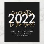 Zwart en goudmodern, stijlvol afstuderen wijn etiket (Enkel label)