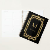 Zwart en goudmonogram op maat | Geometrisch Planner (Display)