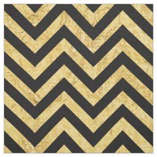 Zwart en goudolie Zigzag Stripes Chevron Pattern Stof