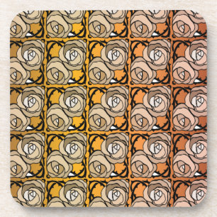 zwart en goudRozen floreel patroon Bier Onderzetter