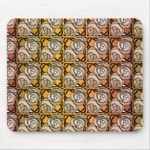  zwart en goudRozen floreel patroon Muismat