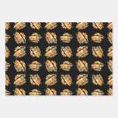 Zwart en goudvormig glam inpakpapier vel (Voorkant)