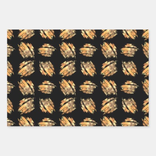 Zwart en goudvormig glam inpakpapier vel (Voorkant)