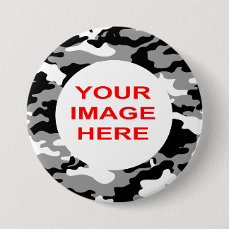 ZWART EN GRAY CAMO RONDE BUTTON 7,6 CM