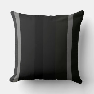 Zwart en Grijs Abstract Strepen Kussen